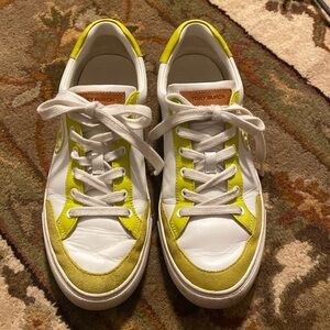 Tory Burch Color Block Signature T-Logo Leather Sneaker Shoes Size 8.5